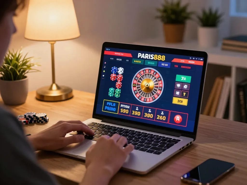 Pengalaman bermain Paris888 secara online yang menarik menampilkan permainan roulette dan taruhan strategis.
