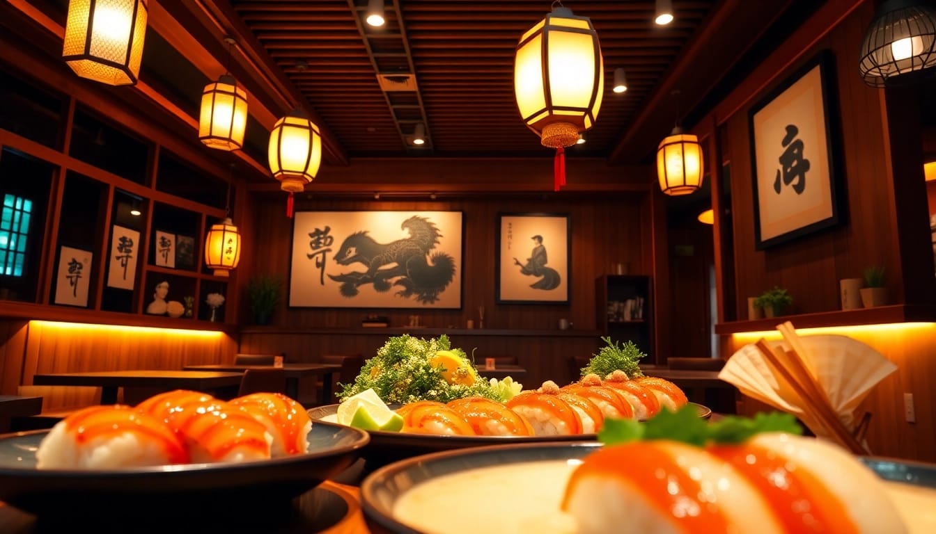 Makanan Jepang yang menggugah selera di starjepang dengan dekorasi tradisional yang hangat.