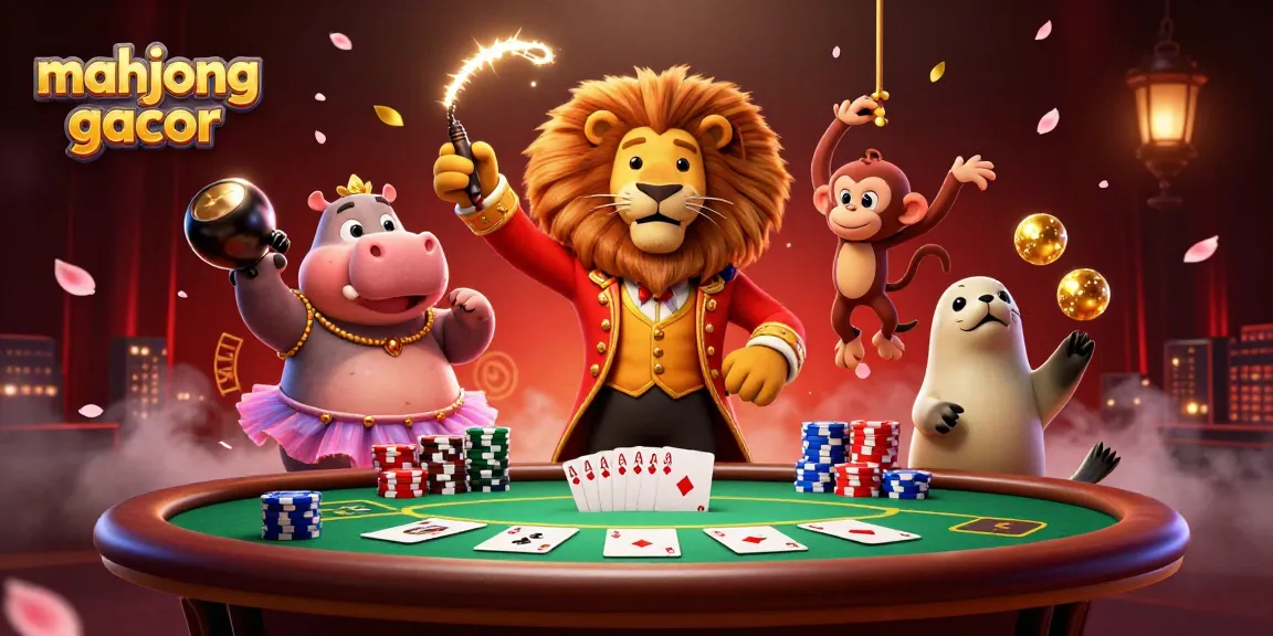 Experience the thrill of mahjong gacor with this vibrant 3D scene featuring lively casino characters.