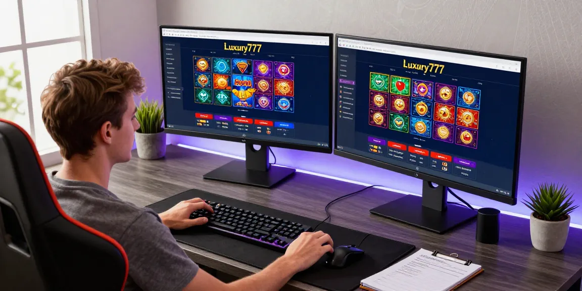 Pemandangan pengalaman judi online dengan LUXURY777 Link Alternatif ditampilkan jelas di layar, suasana modern dan mengundang