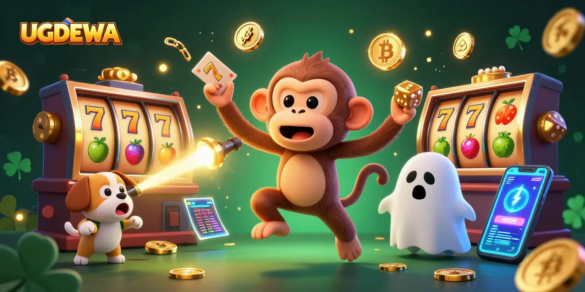 Spin to win at UGDEWA with an exciting illustration of a haunted casino adventure.