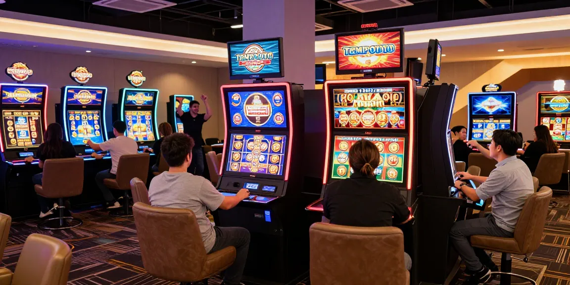 Exciting gaming moment at tempototo online casino with vibrant screens and engaging players.