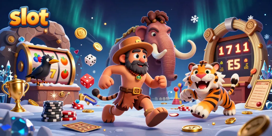 Engage in thrilling slot adventures with a caveman duo at a prehistoric casino.