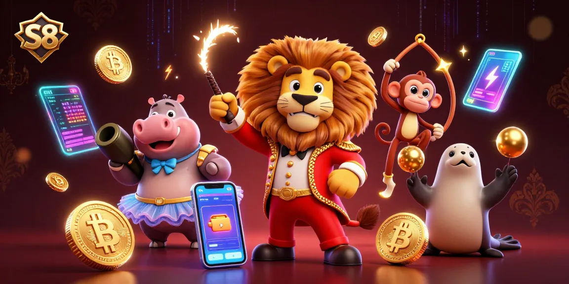 S8 platform offers thrilling gameplay experiences with vibrant characters amidst Bitcoin and Ethereum elements.