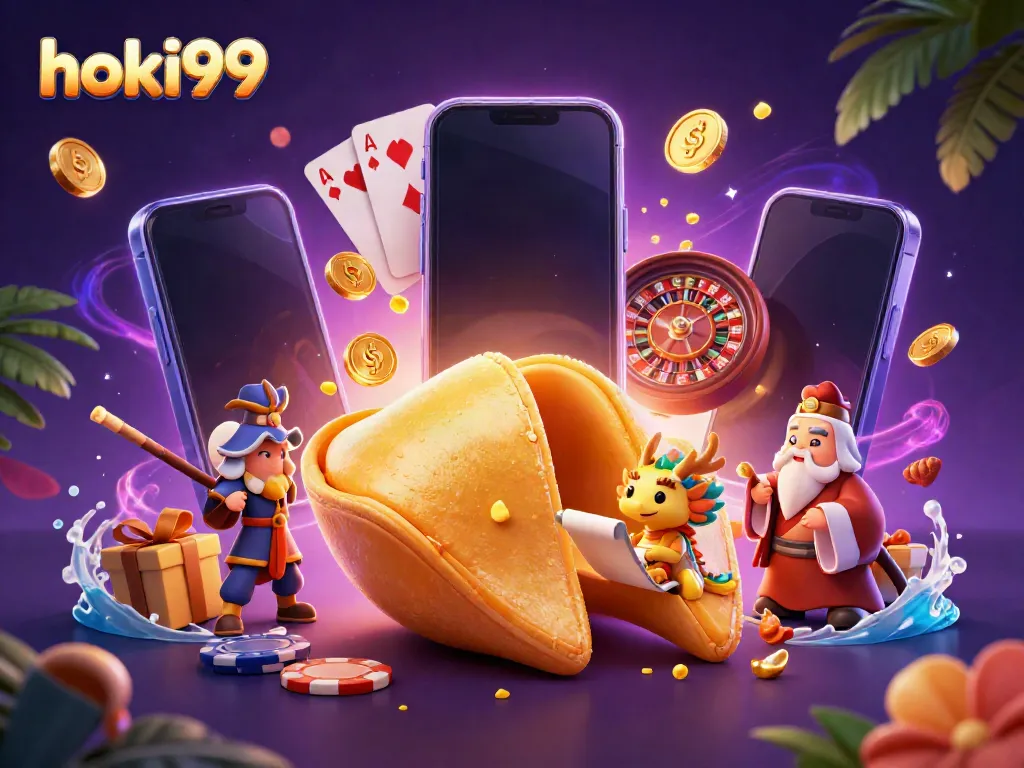 Rasakan sensasi hoki99 dengan kue keberuntungan emas terpecah dan naga bijak di dalamnya.