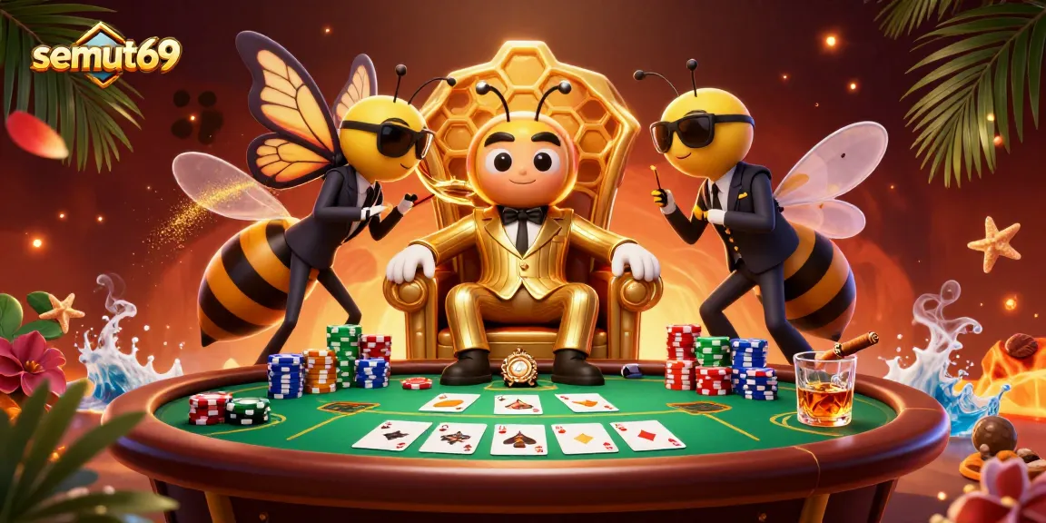 Semut69 menampilkan petualangan seru di meja poker dengan boss bumblebee dan penjaga wasp.