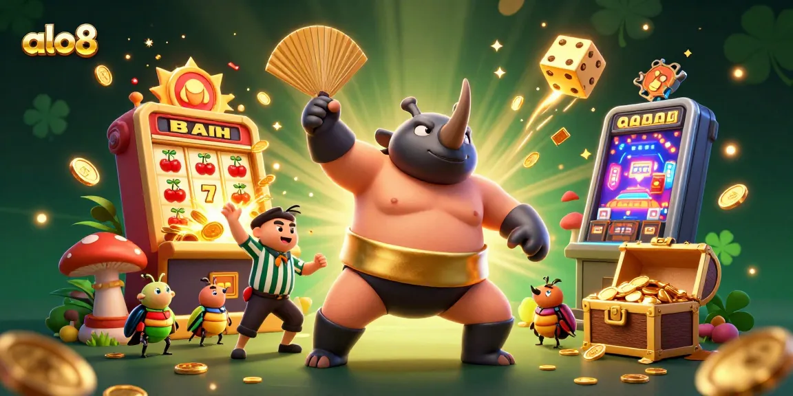 Engaging illustration of the alo8 online casino experience featuring gambling excitement and characters.