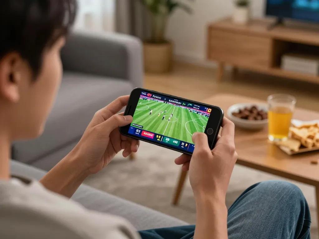 Experience thrilling sports betting on 78win with a mobile app in a cozy home setting.