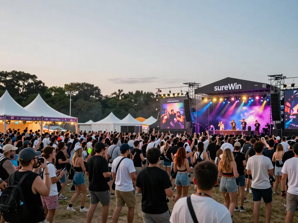 Attendees celebrate at sure win music festival showcasing engaging activities and vibrant atmosphere