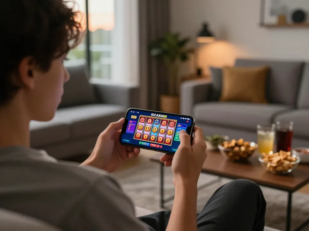 IDCASH88 app being played on a smartphone for an exciting mobile casino experience at home