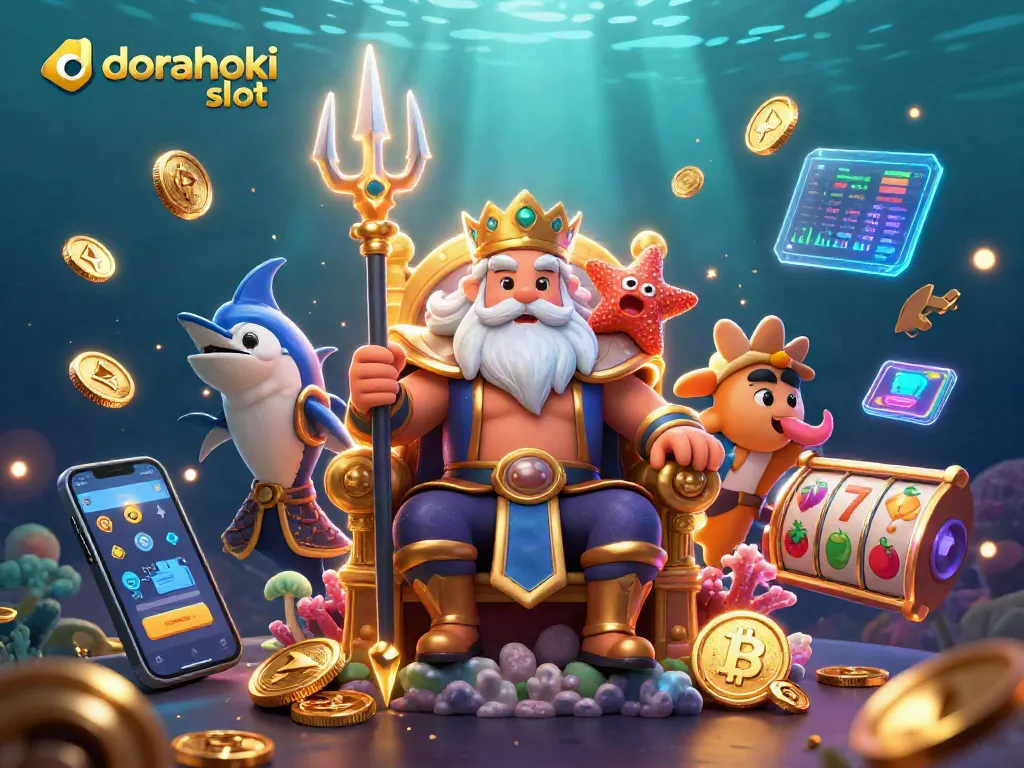 Mengambil hadiah besar di dorahoki slot dengan Neptune dan penjaga samurai berbentuk ikan.