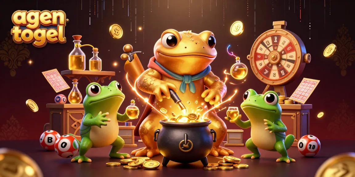 Menangkan agen togel dengan bola lotere dan roda hadiah dalam ilustrasi 3D yang detail