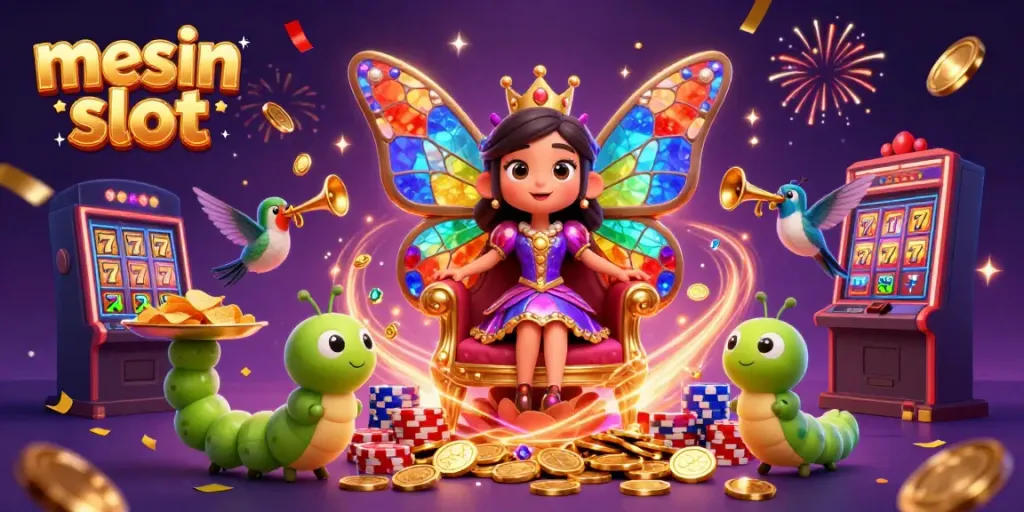 Experience thrilling gameplay with mesin slot illustrated through a colorful casino scene featuring dynamic elements.