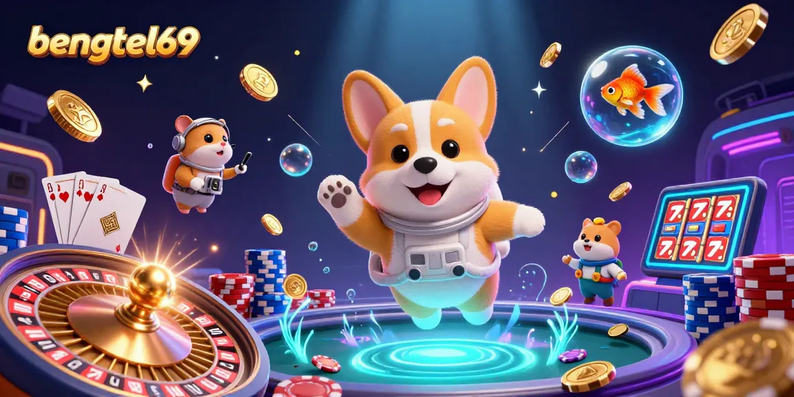 Experience exciting gameplay at bengkel69 with a floating corgi in a cosmic casino adventure.