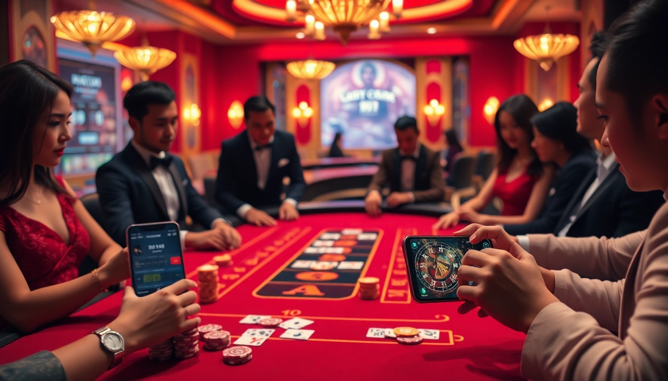 Engaging scene of Nhà cái S8 with Baccarat game, luxurious decor, and advanced betting technology.