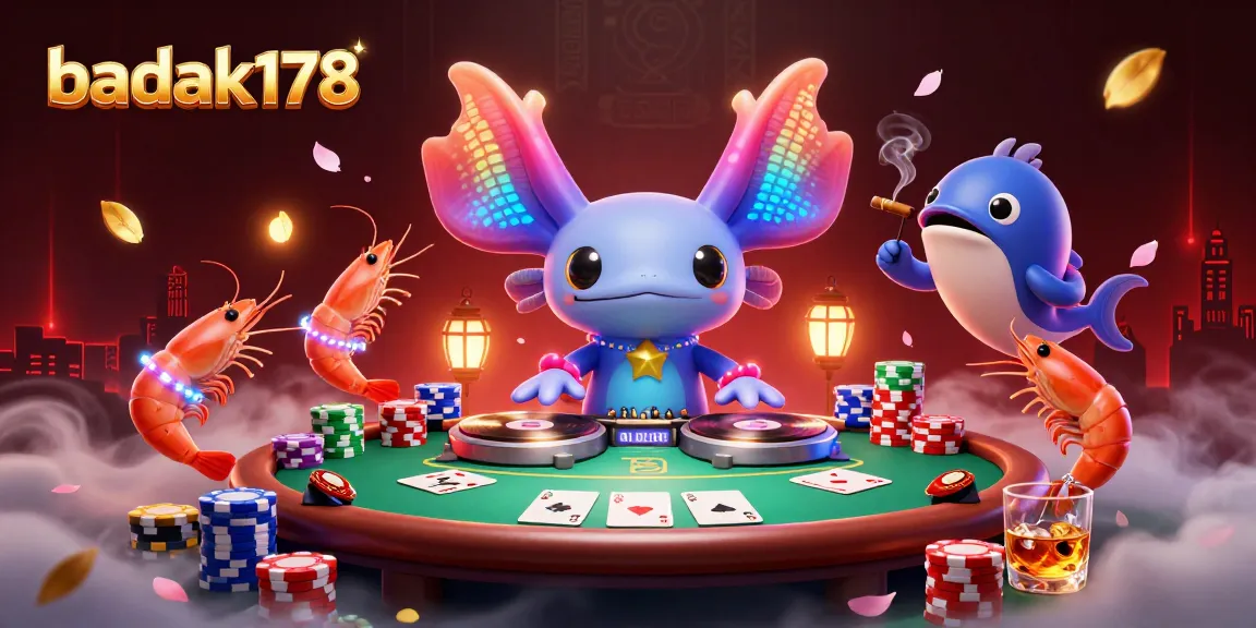 Experience casino excitement with badak178’s vibrant 3D gaming illustration, showcasing poker action.