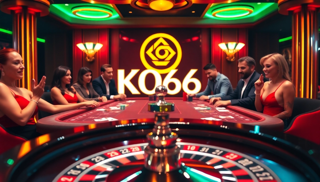 Trải nghiệm sự hứng khởi tại KO66 với các bàn poker sang trọng và không khí sòng bạc sôi động.
