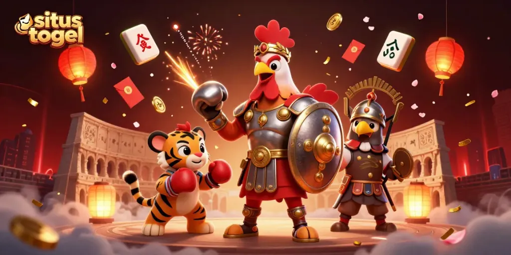 Engage in exciting togel games at situs togel with vivid 3D illustration of characters and action elements.