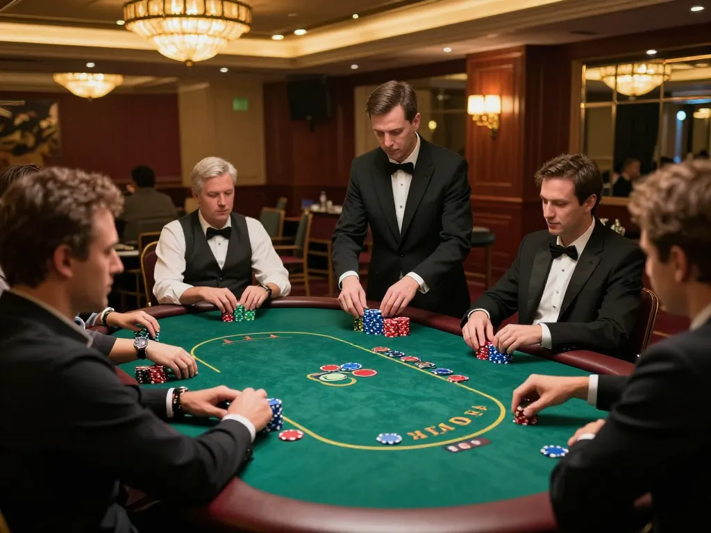 Experience thrilling poker gameplay at open88 with engaged players at a stylish casino table