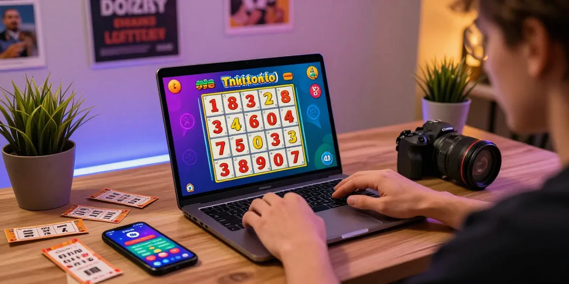 Penggunaan rajatogel di ruang kerja modern dengan layar laptop menyala dan tiket lotere disebar.