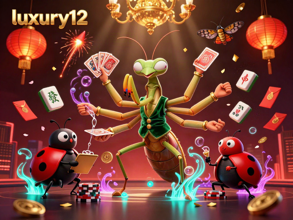 Experience the excitement of luxury12 with a vibrant 3D casino scene featuring unique characters.