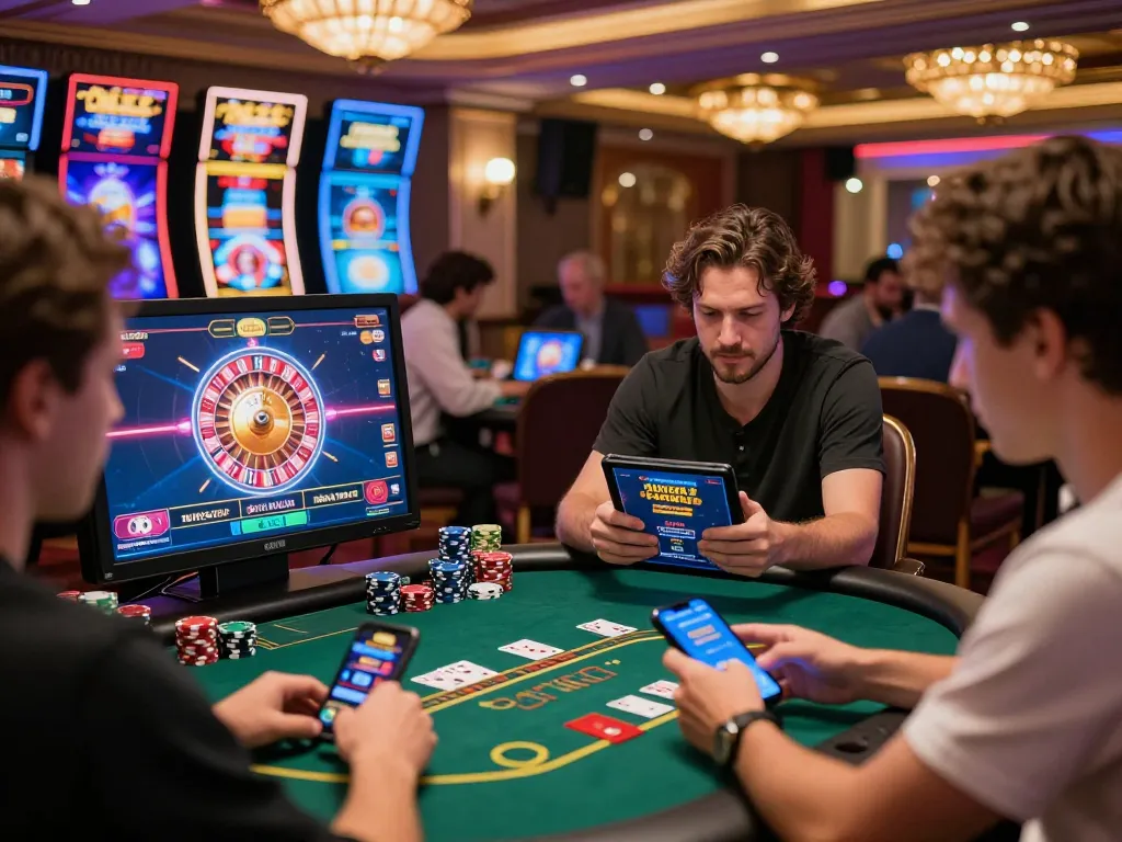 Exciting online gambling experience at https://luck8g.net with players engaged in virtual games and vibrant casino atmosphere.