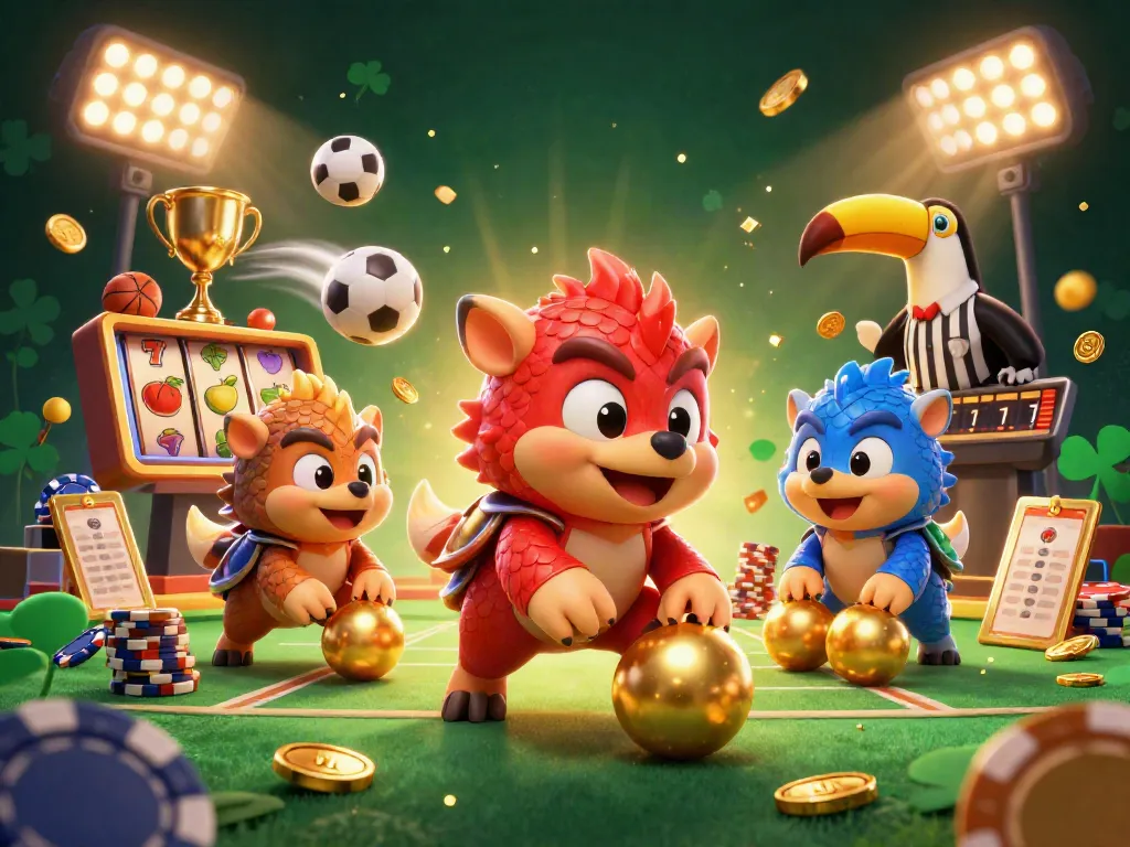 Slot dengan karakter pangolin bertanding melempar bola emas di kasino.