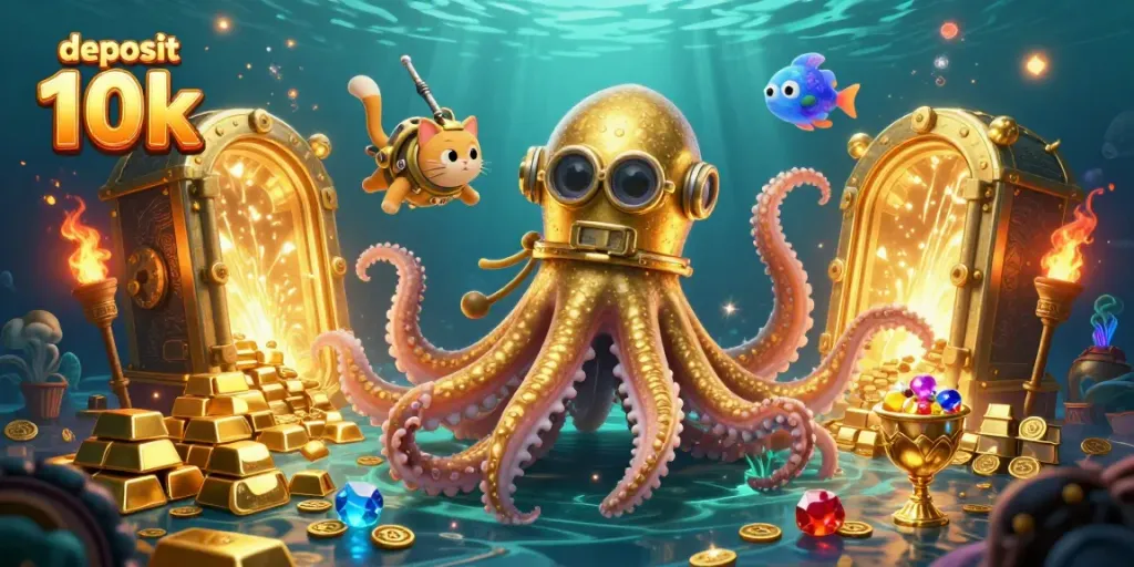 Slot permainan deposit 10k yang menarik dengan karakter menarik dan efek cahaya menakjubkan.
