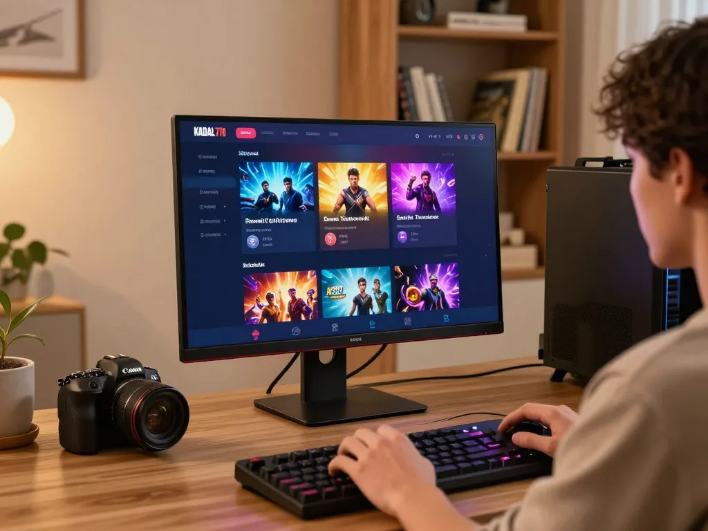 KADAL778 online gaming experience with vibrant game display on modern desktop during cozy home session.
