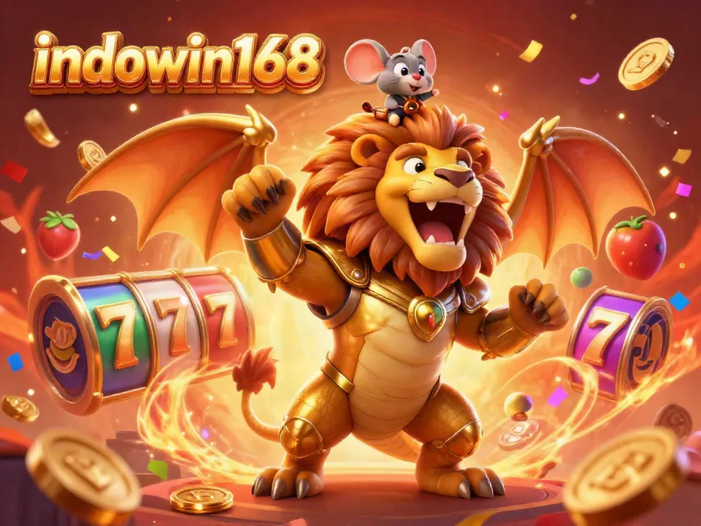 Menangkan slot di indowin168 dengan permainan menghibur dan simbol kemenangan berkilau.