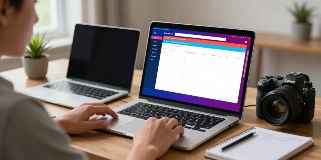Pemain togel di AHHA4D dengan laptop, catatan strategi, dan suasana hangat di rumah.