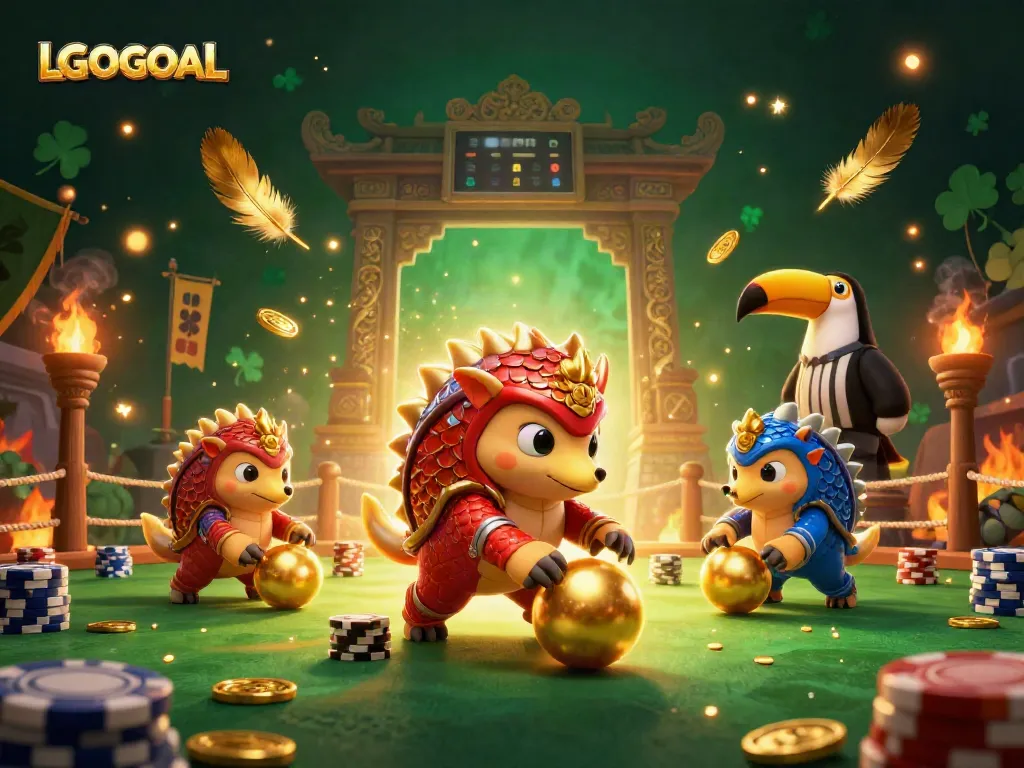 Experience thrilling gaming at LGOGOAL with vibrant pangolin characters and exciting casino elements.