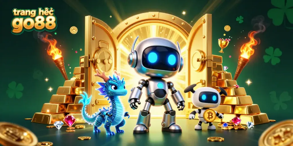 Engage with thrilling games on trang chủ go88, featuring vibrant 3D illustrations of casino treasures.