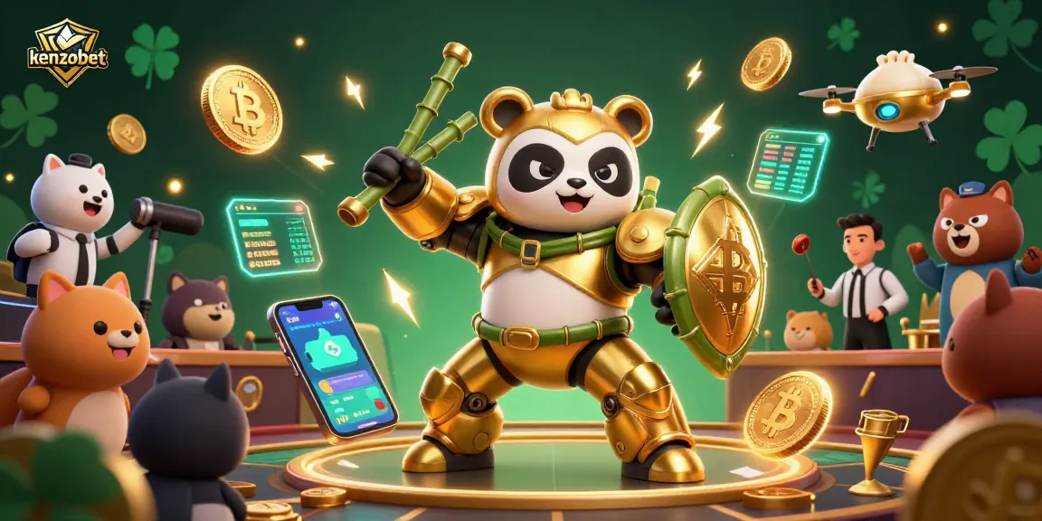 Menghadirkan kenzobet dengan visual kasino 3D menarik dan penuh warna, menampilkan panda emas dalam robot tempur berkualitas tinggi.