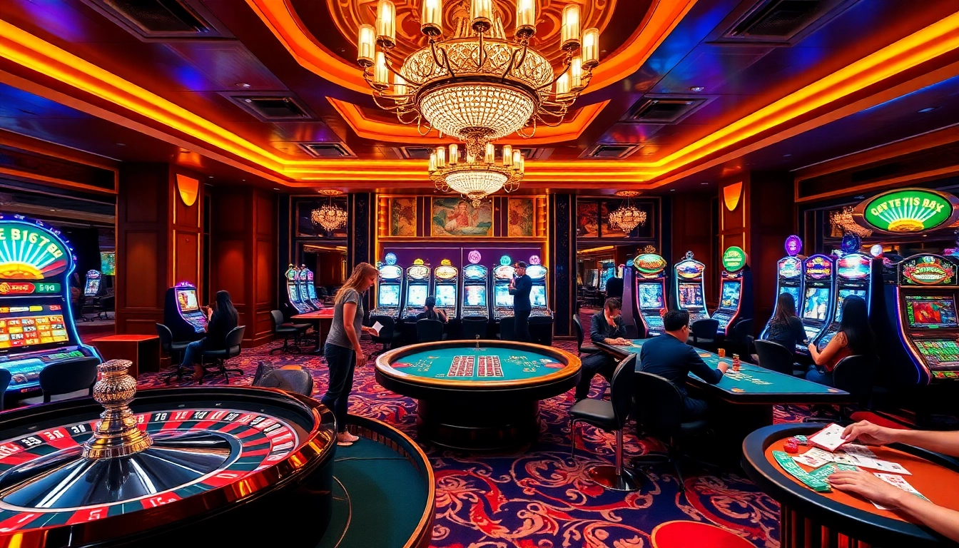 rr88 dang nhap at a luxurious online casino with vibrant tables and engaging gameplay.