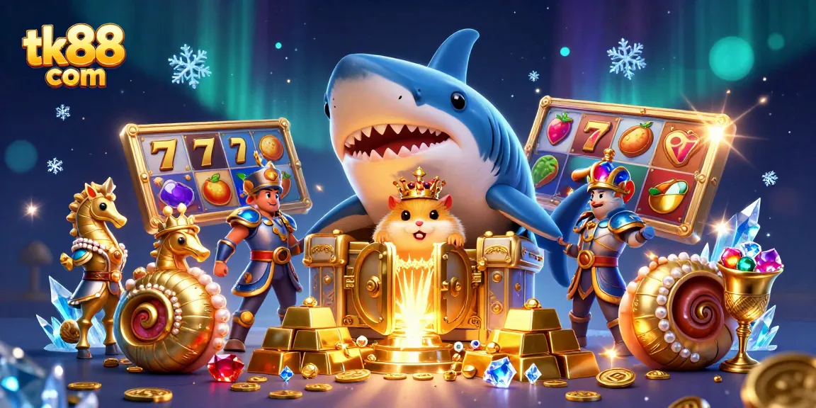 Spin the reels for big wins at tk88 com with a majestic hamster king and treasures.