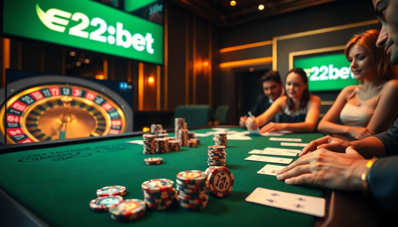 E2bet players engaging in a thrilling high-stakes poker game at a luxurious casino table.