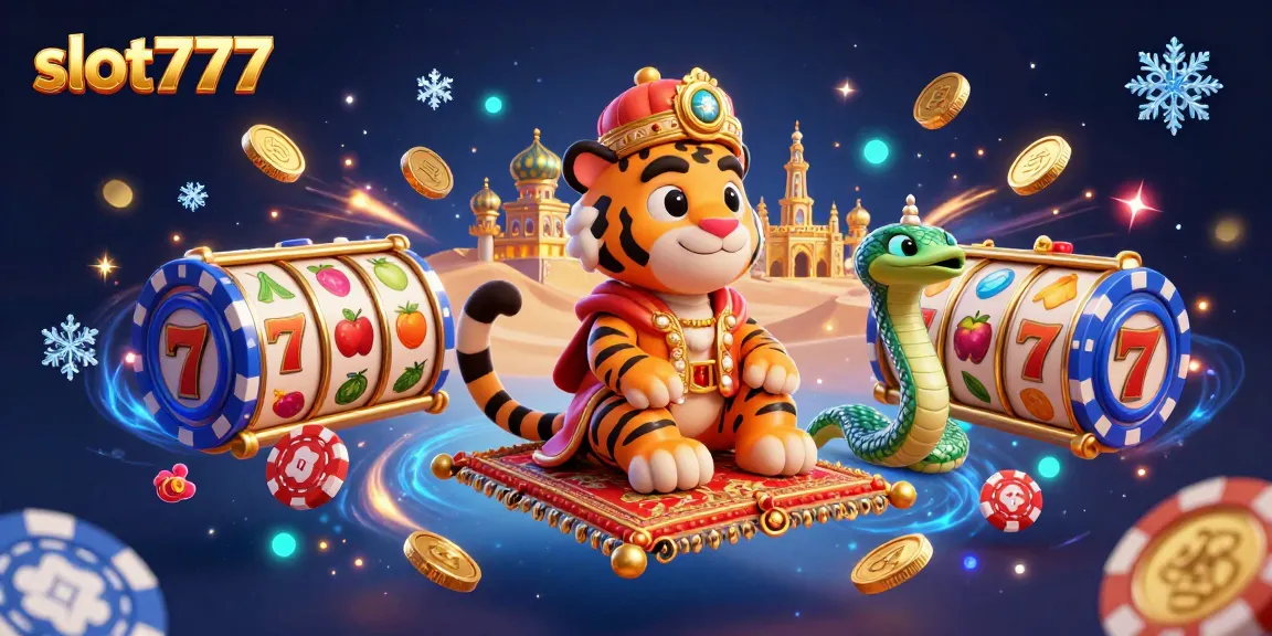 Experience thrilling slot777 action with vibrant characters and dynamic slot elements in this 3D casino scene.