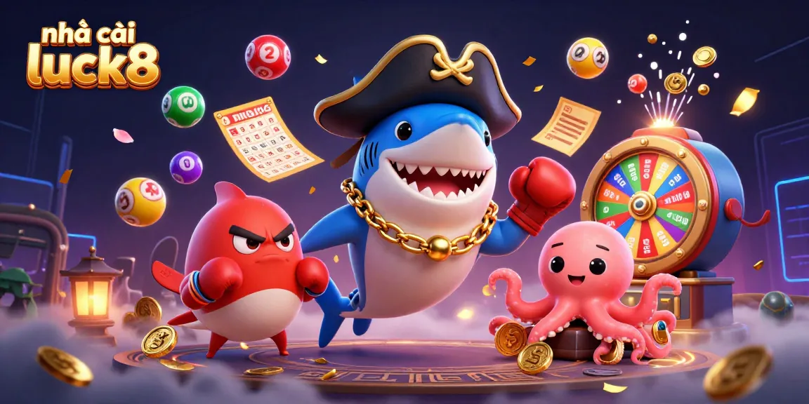 Experience the thrill at nhà cái luck8 with exciting casino elements and vibrant illustrations.