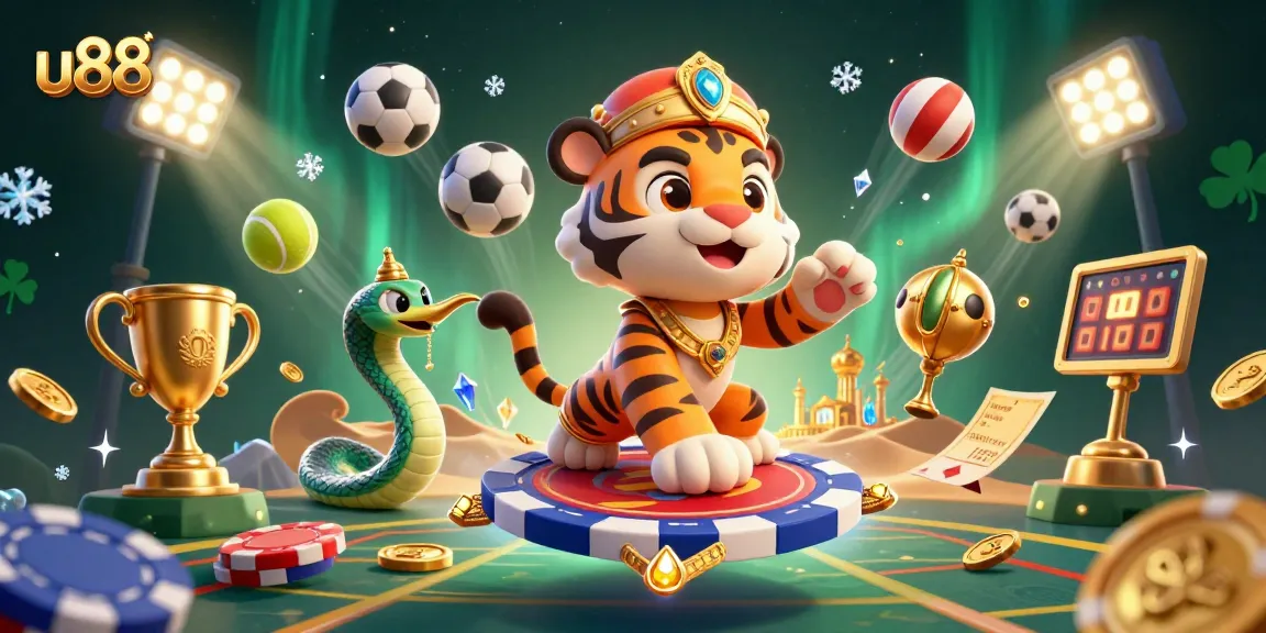 Win big with u88 at our exciting casino featuring a tiger sultan on a flying carpet!