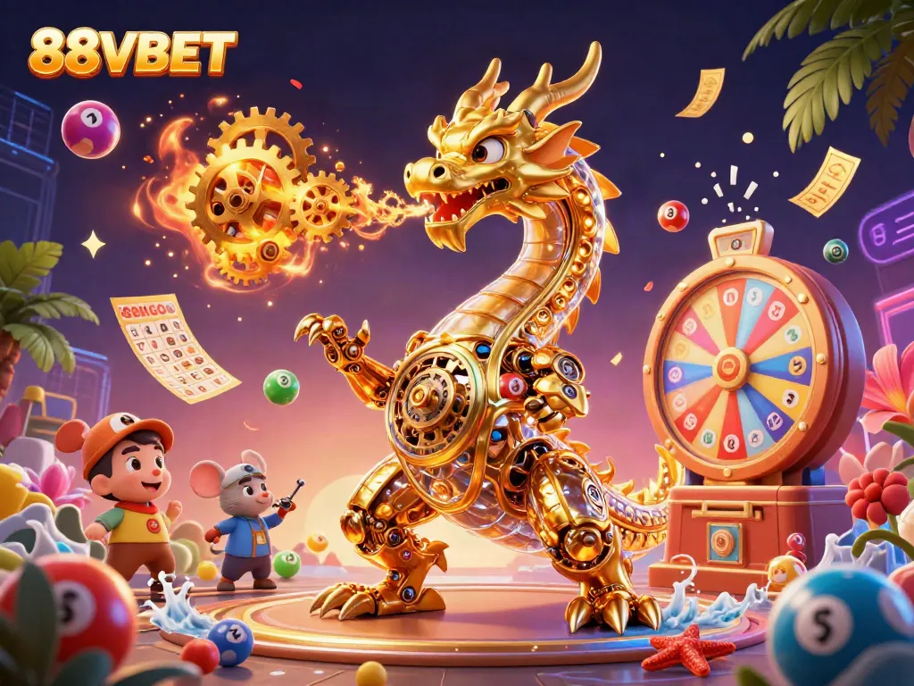 Join the excitement at 88VBET with a vibrant display of gaming elements and characters.