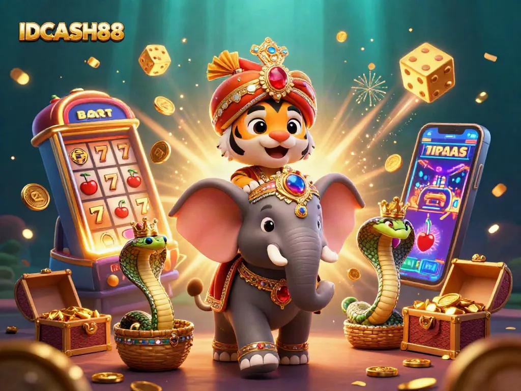 Experience thrilling gameplay at IDCASH88 with a vibrant casino scene full of excitement and action.