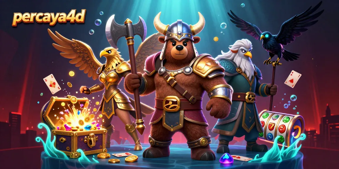 Mainkan permainan slots di percaya4d dengan Viking beruang dan elang Valkyrie yang berani.