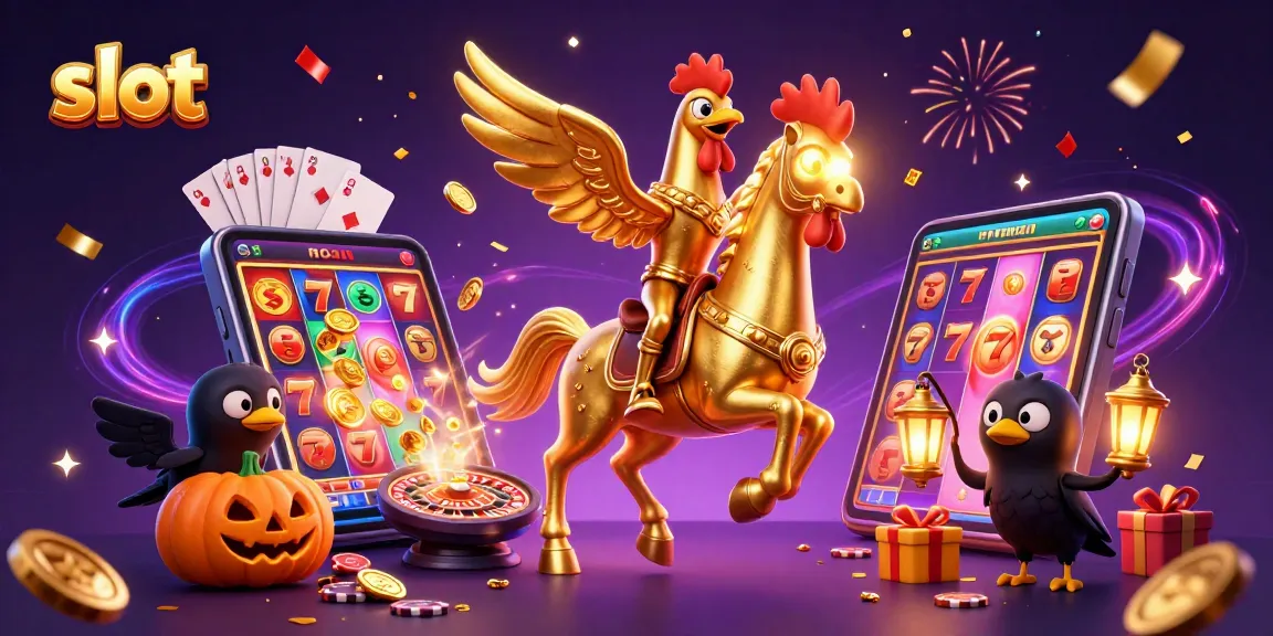 Spin vibrant slot reels with a golden rooster in a dazzling casino scene filled with excitement.