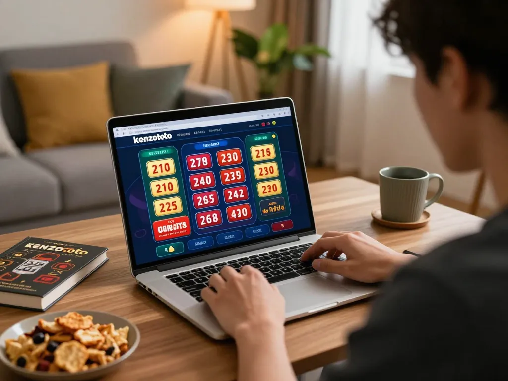 Platform perjudian online Kenzototo dalam aksi selama sesi permainan santai di rumah, menunjukkan taruhan strategis.