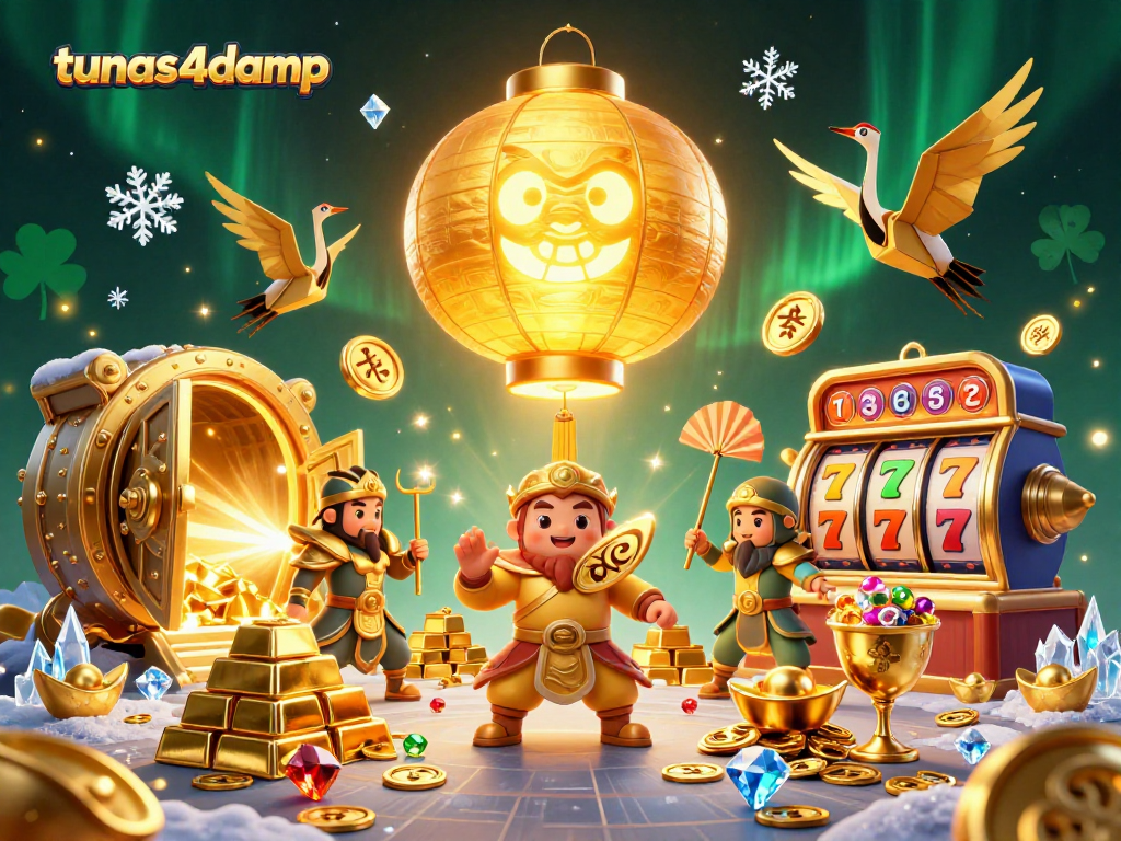 Engage with tunas4damp in a magical casino scene filled with golden treasures and slot excitement.