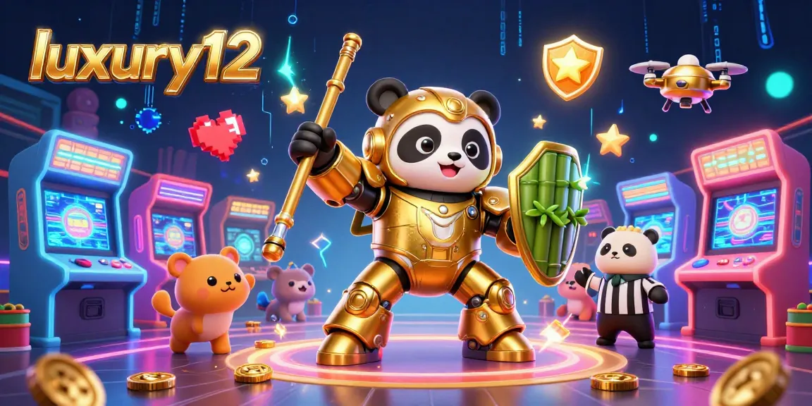 Experience thrilling gameplay with luxury12 as colorful 3D arcade machines light up the dynamic casino arena.
