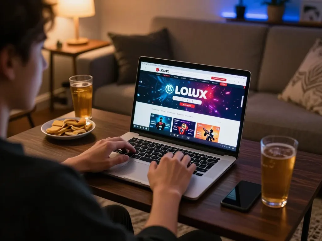Engage with LGOLUX online gaming; vibrant setup showcasing excitement and strategy during gameplay.