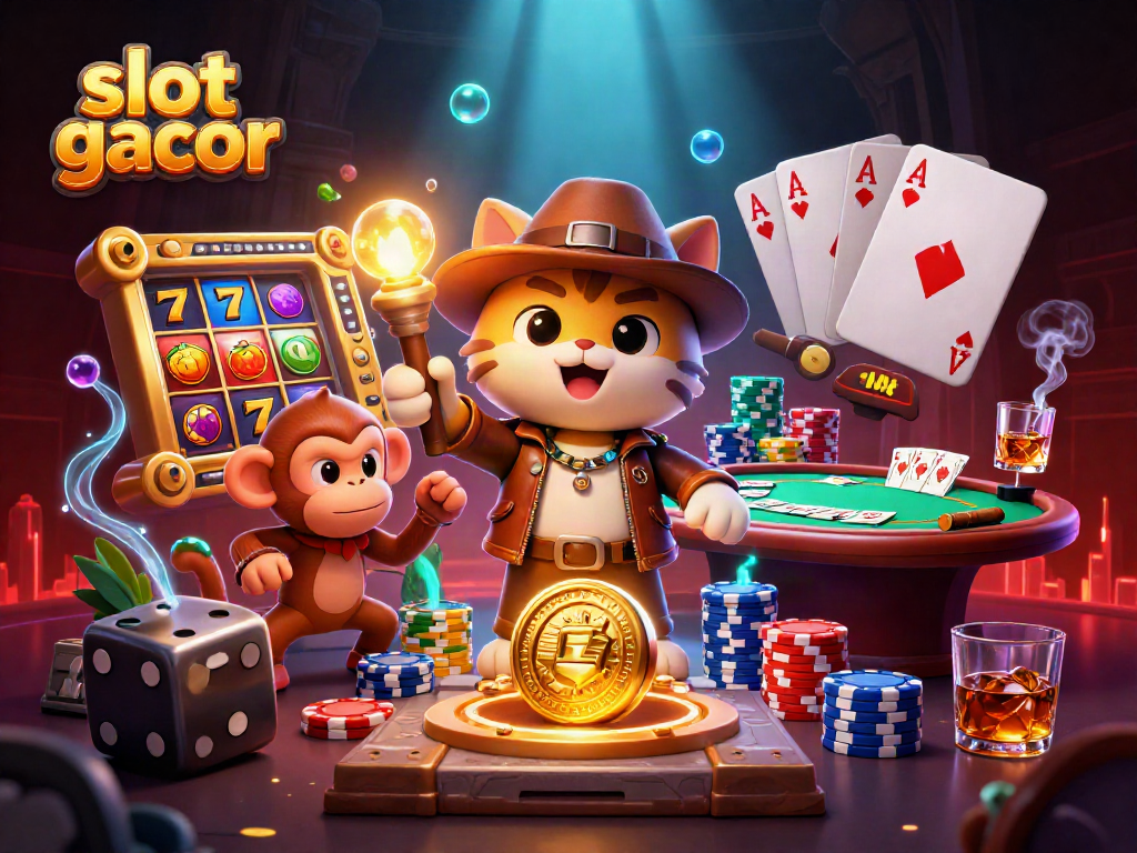 Gali slot gacor sambil menemukan artefak kasino dalam ilustrasi 3D yang menarik.