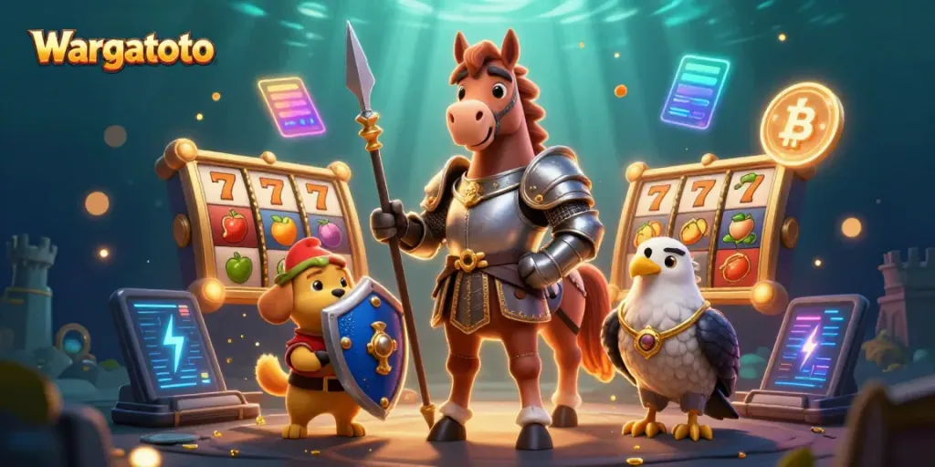 Wargatoto menghadirkan pengalaman bermain slot yang mengasyikkan dengan simbol keberuntungan di tengah ilustrasi yang dinamis.